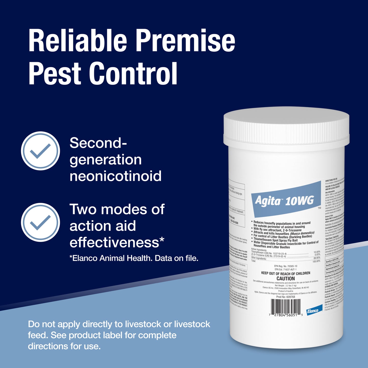 Elanco Agita 10 WG Fly Bait | House Fly & Darkling Beetle Control