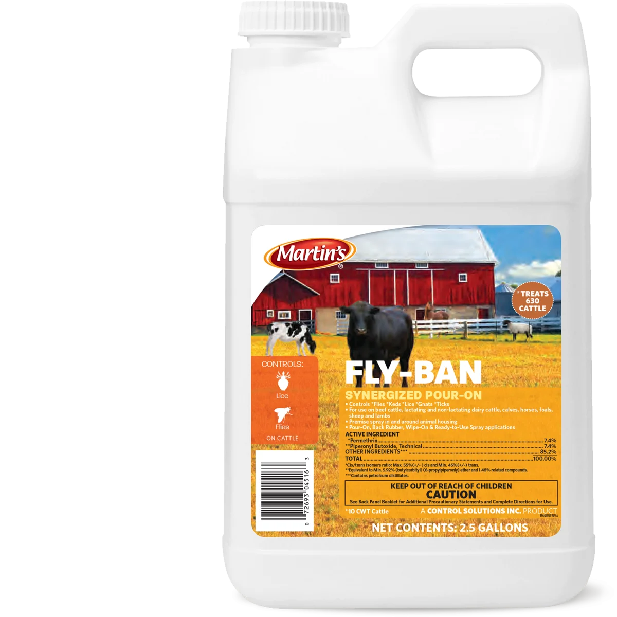 Martins Fly-Ban Synergized Pour-On | Fly & Lice Control for Livestock