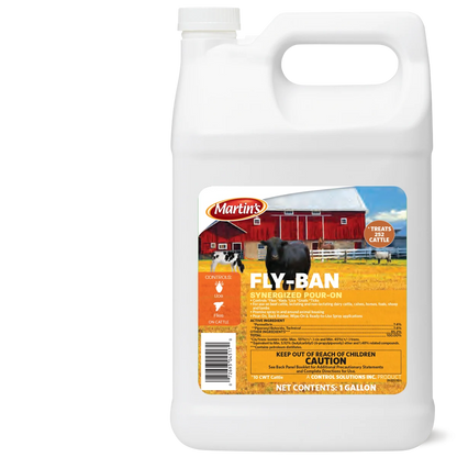 Martins Fly-Ban Synergized Pour-On | Fly & Lice Control for Livestock
