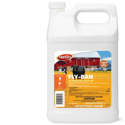 Martins Fly-Ban Synergized Pour-On | Fly & Lice Control for Livestock