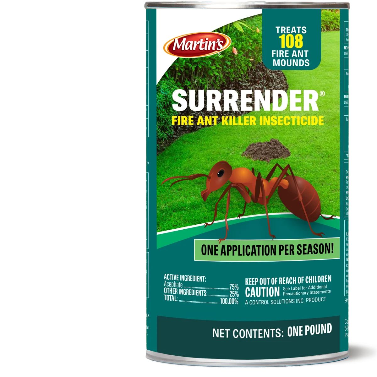 Martins Surrender Fire Ant Killer Powder | Acephate 75% | Lawn & Outdoor Ant Control | 1 lb.
