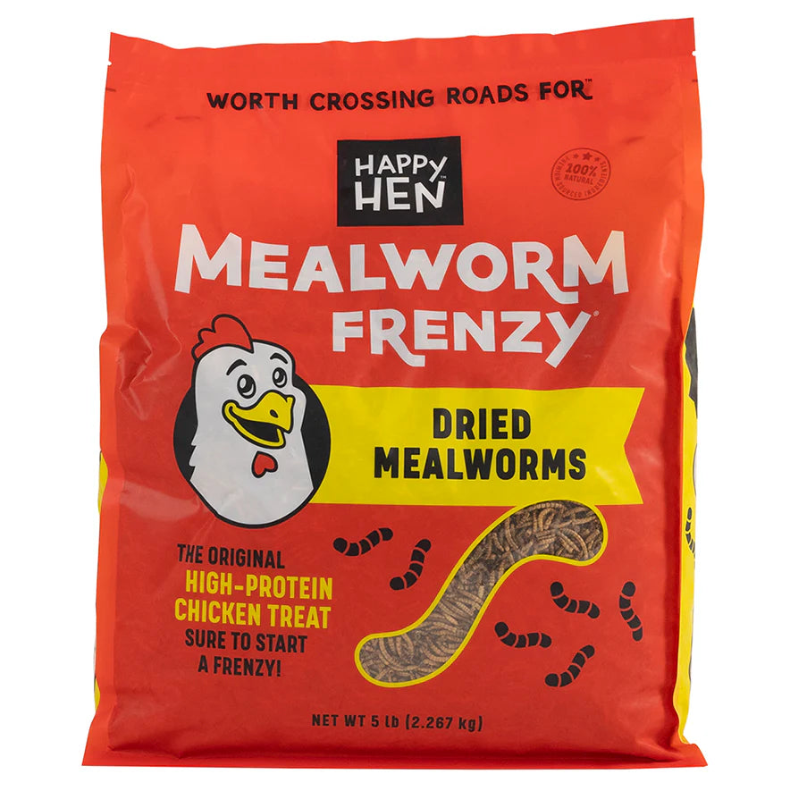 Happy Hen Mealworm Frenzy | Dried Mealworm Treat for Chickens