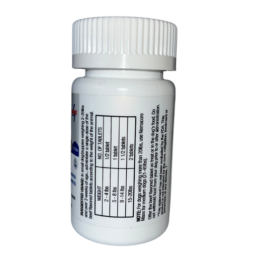 Nemacor Max 4 Dewormer for Dogs | Single-Dose Tablets for Roundworms, Hookworms, Tapeworms & Whipworms