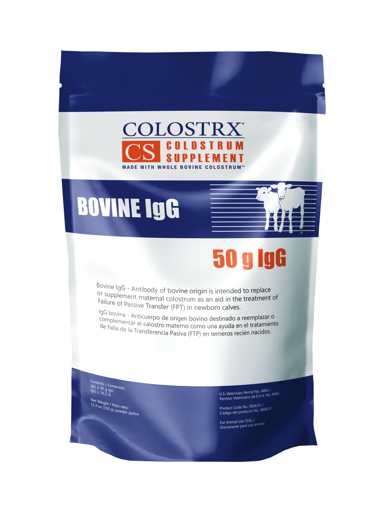 Colostrx CS Bovine Colostrum Supplement for Newborn Calves | 50g IgG | 12.4 oz