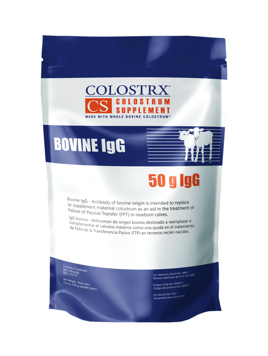 Colostrx CS Bovine Colostrum Supplement for Newborn Calves | 50g IgG | 12.4 oz