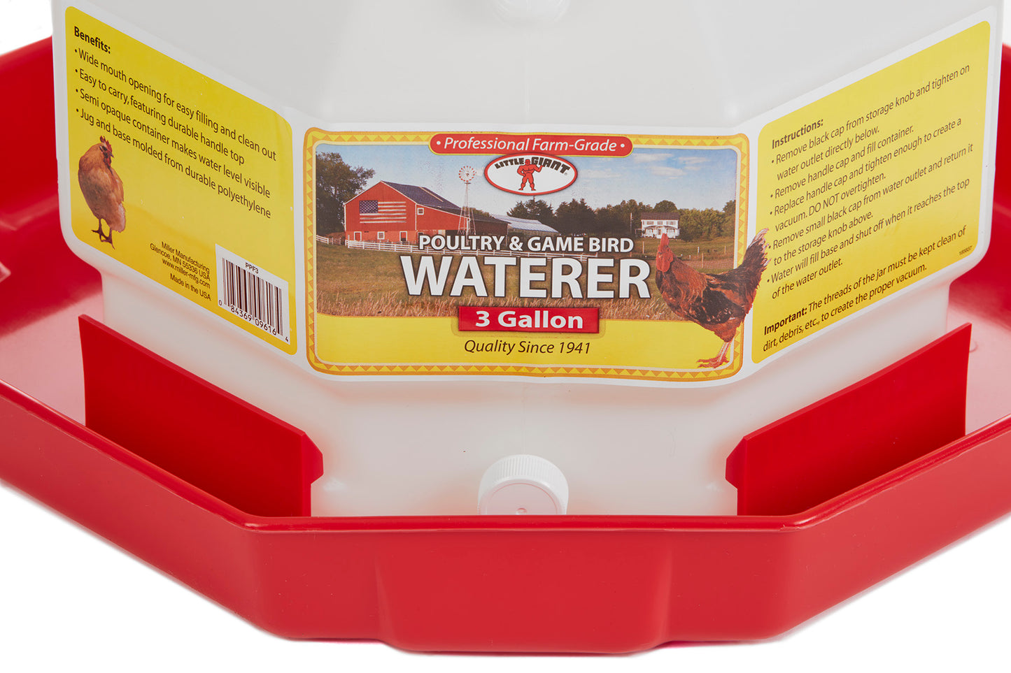 Little Giant Plastic Automatic Poultry Waterer | Durable Top-Fill Chicken Waterer