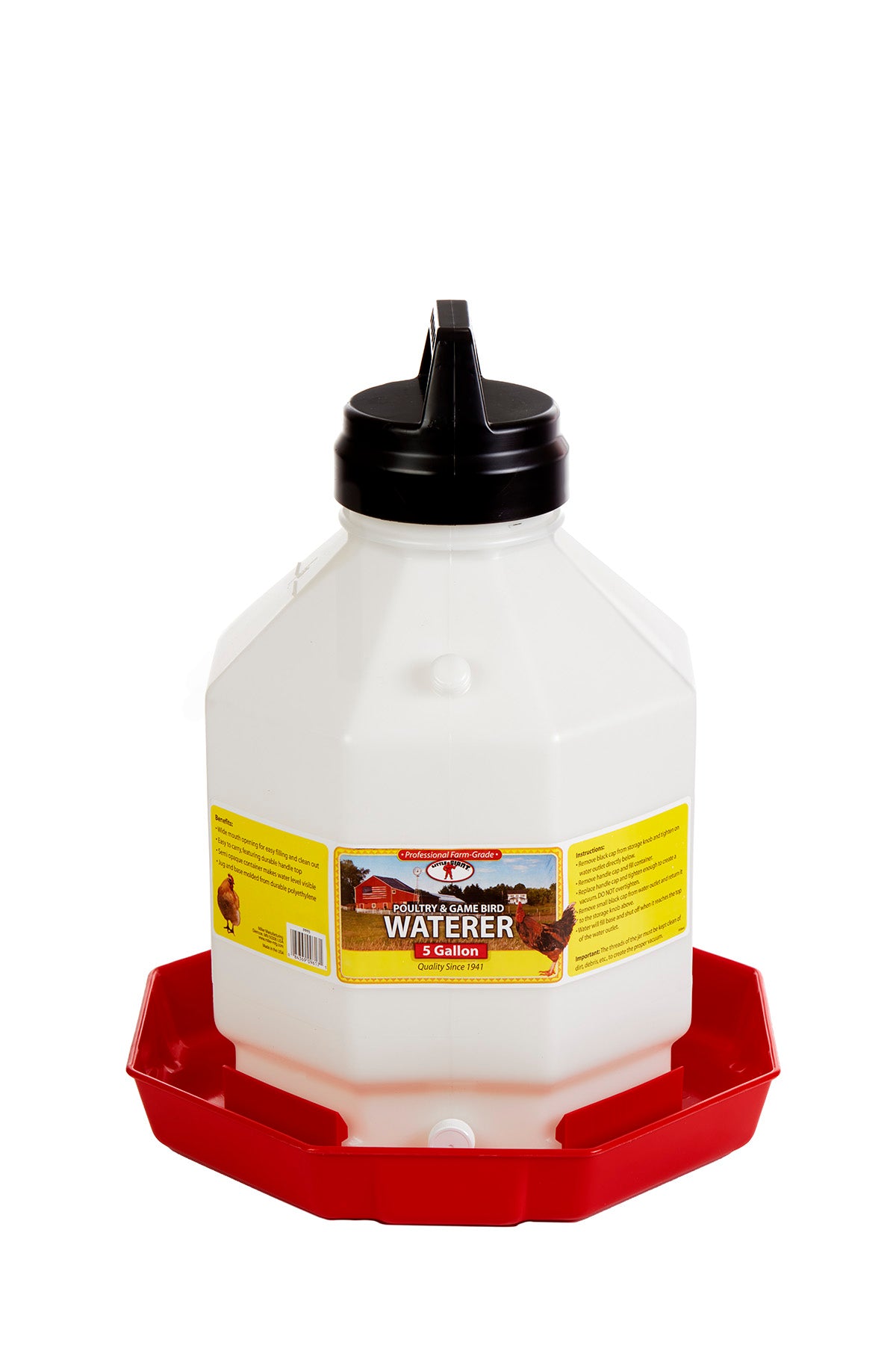 Little Giant Plastic Automatic Poultry Waterer | Durable Top-Fill Chicken Waterer