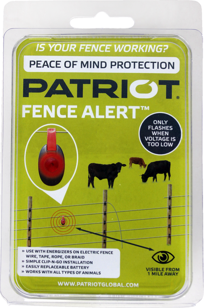 Patriot Electric Fence Alert Warning Light - Indicates Low Voltage Issue