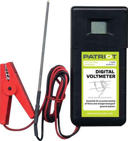 Patriot Electric Fence Tester - Digital Volt Meter - Reads 200V to 9,900V