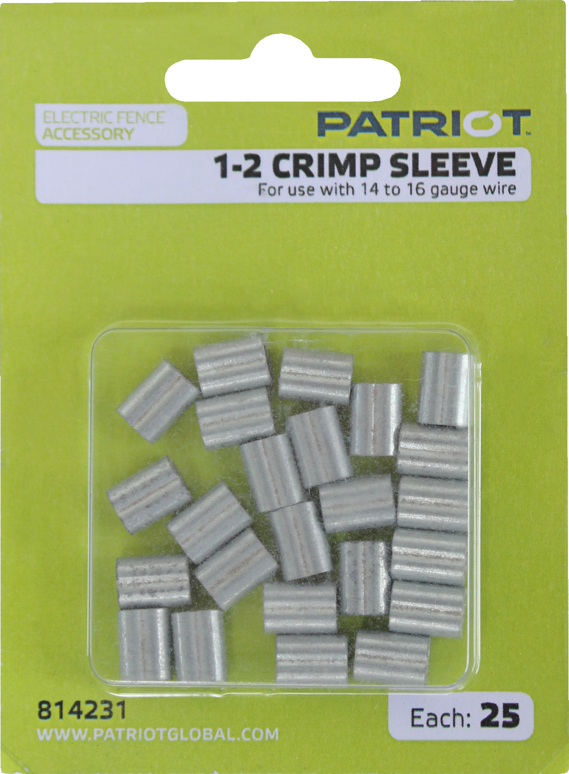 Patriot Fence Crimp Sleeve 1-2 - 25pk for 14.5-19.5ga Wire