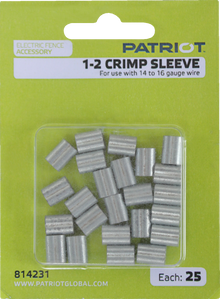 Patriot Fence Crimp Sleeve 1-2 - 25pk for 14.5-19.5ga Wire