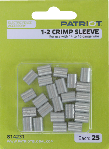 Patriot Fence Crimp Sleeve 1-2 - 25pk for 14.5-19.5ga Wire