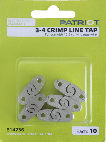 Patriot Fence Crimp Tap FWT 3-4 - 10pk for 12.5-14ga Wire