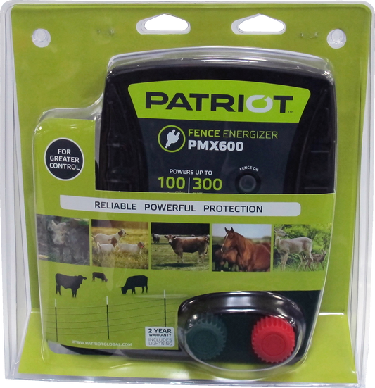 Patriot PMX600 110V Electric Fence Charger - 6.7J, 100 Mile Output