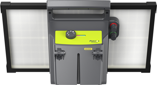 Patriot SG3500 Solar Electric Fence Charger - 12V Battery, 3.5J, 65 Mile
