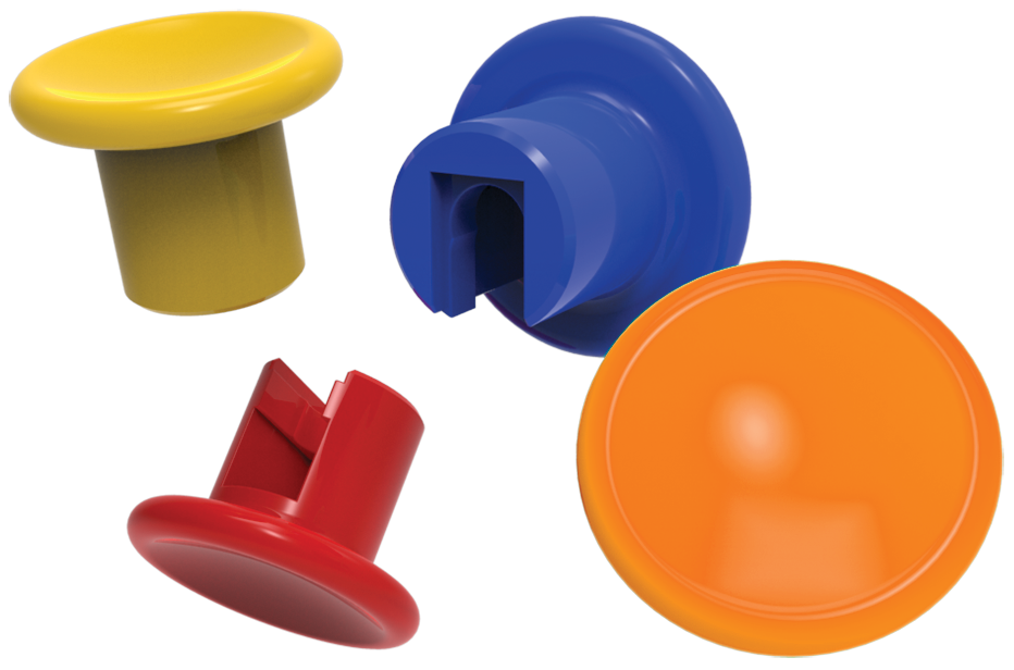Color ID Knobs for NJ Phillips Repeater Syringes – 4 Pack