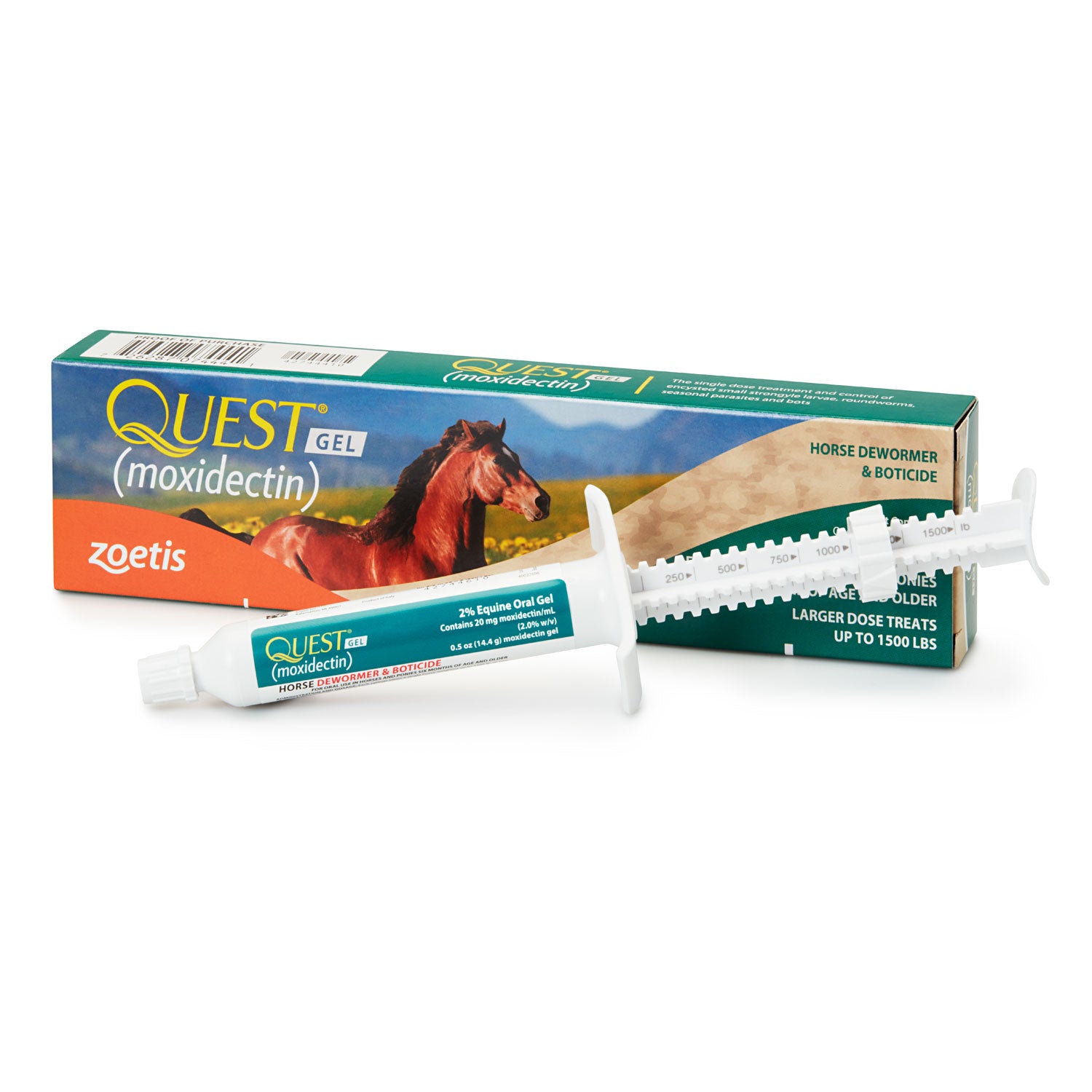 Zoetis Quest Gel Moxidectin Dewormer for Horses & Ponies, 0.5 oz Oral Syringe