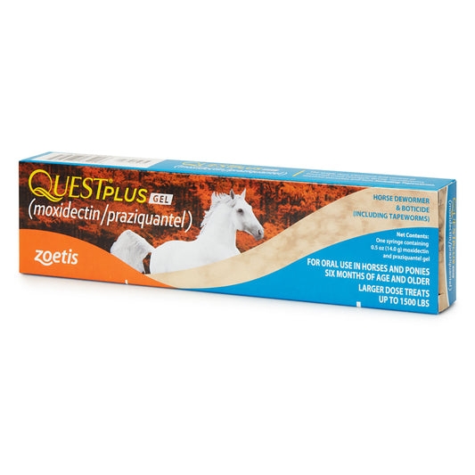 Zoetis Quest Plus Gel Horse Dewormer with Moxidectin & Praziquantel, 1 Dose Oral Syringe