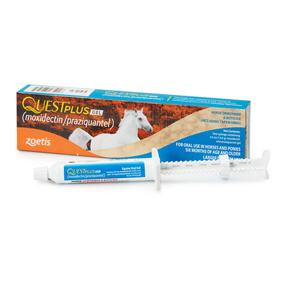 Zoetis Quest Plus Gel Horse Dewormer with Moxidectin & Praziquantel, 1 Dose Oral Syringe