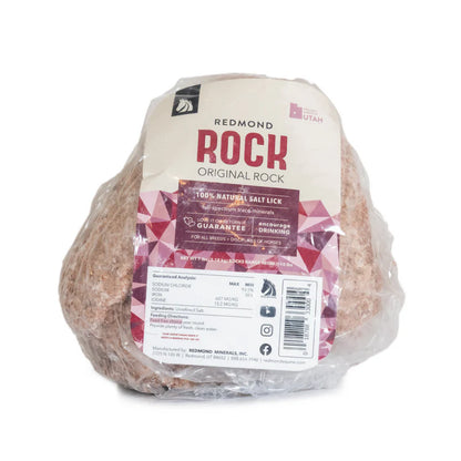 Redmond Rock Natural Horse Salt Lick | Free-Choice Mineral Rock for Hydration & Balance | 7 lb