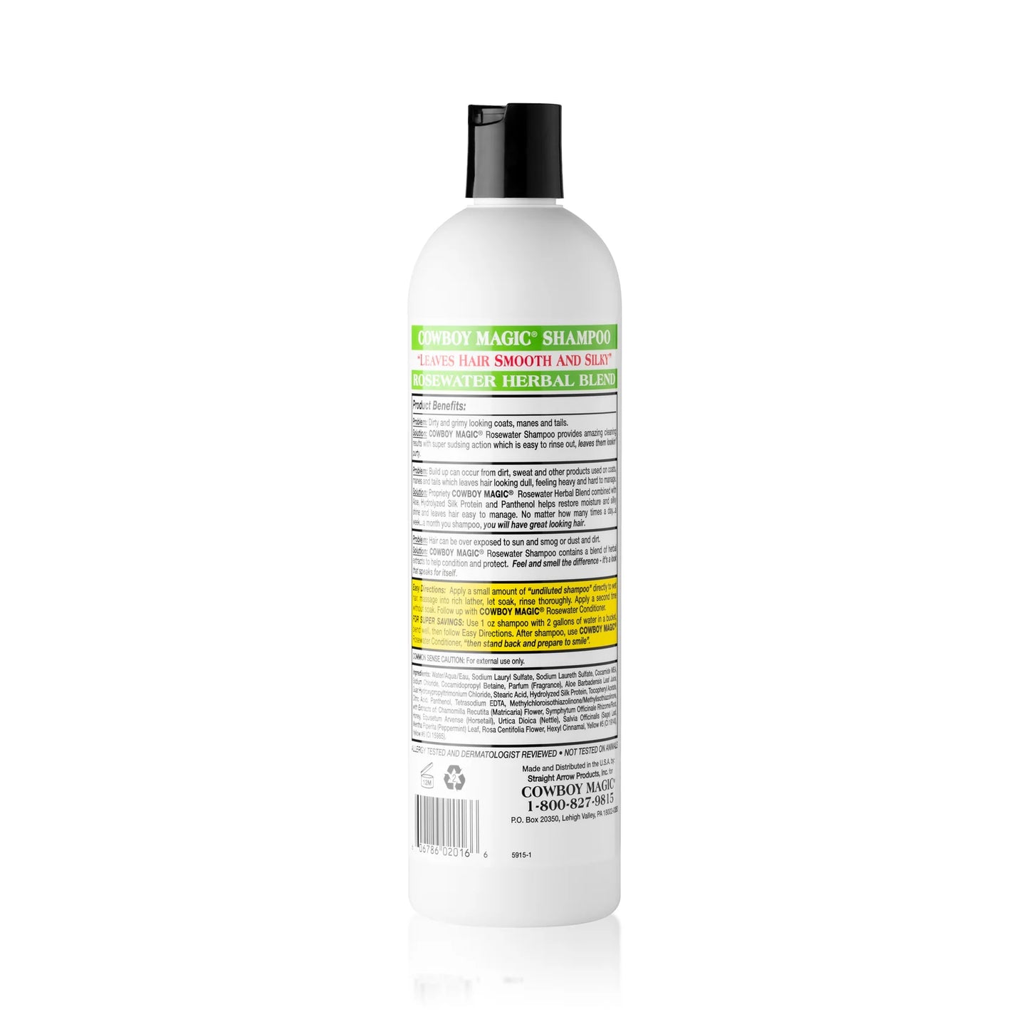 Cowboy Magic Rosewater Shampoo with Honey, Silk & Panthenol | Gentle Deep-Cleaning Formula