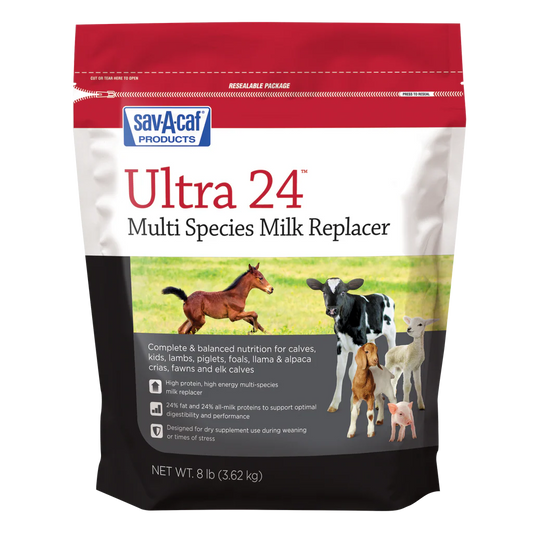 Sav-A-Caf Ultra 24 Multi-Species Milk Replacer | Complete Nutrition for Young Animals | 8 lb