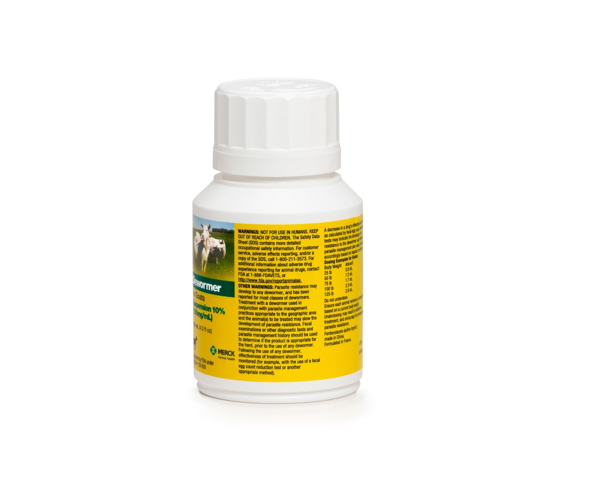 Merck SAFEGUARD Dewormer for Goats | Fenbendazole 10% Oral Drench Suspension |  125 mL
