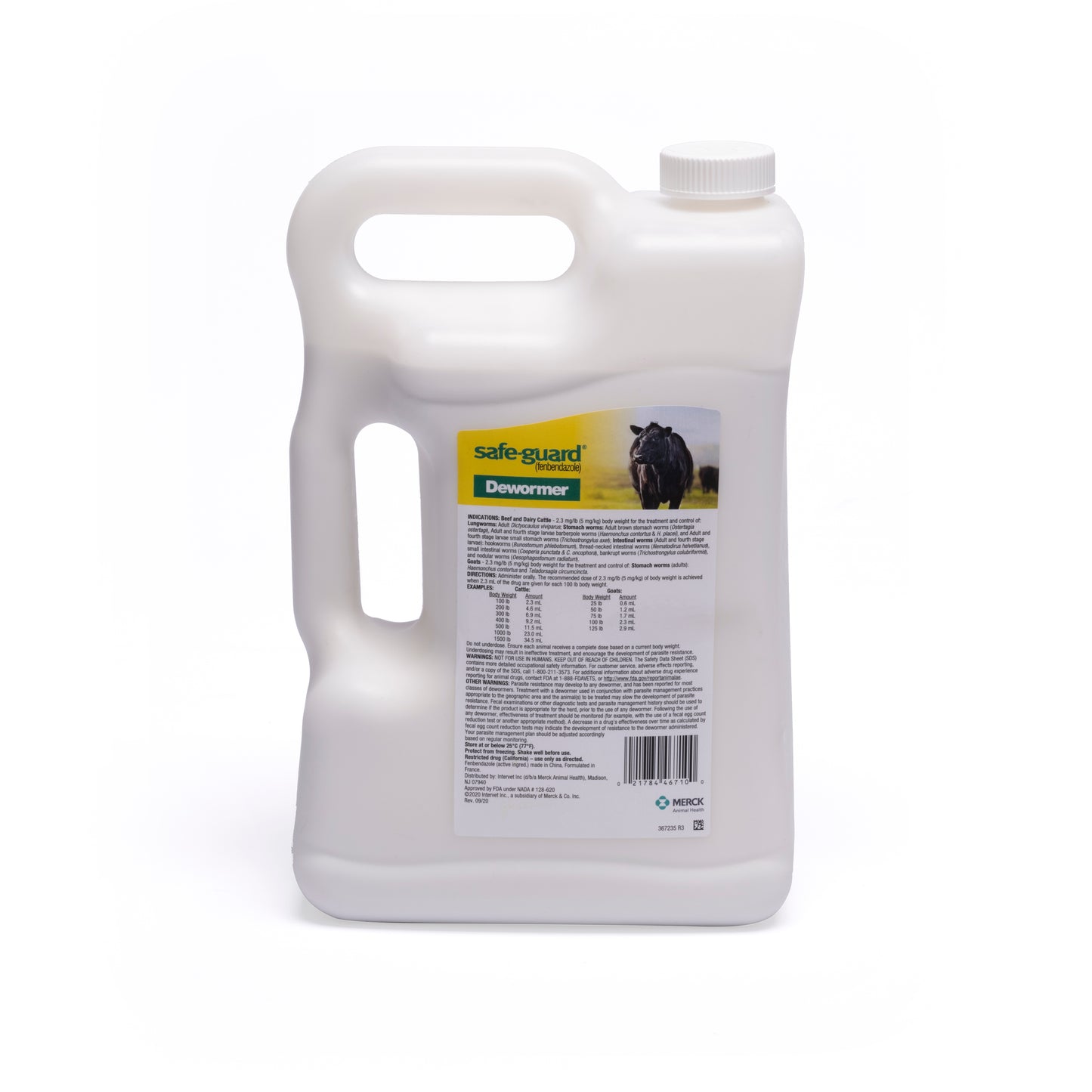 Merck SafeGuard Suspension 10% – Dewormer for Cattle & Goats | Fenbendazole Oral Drench