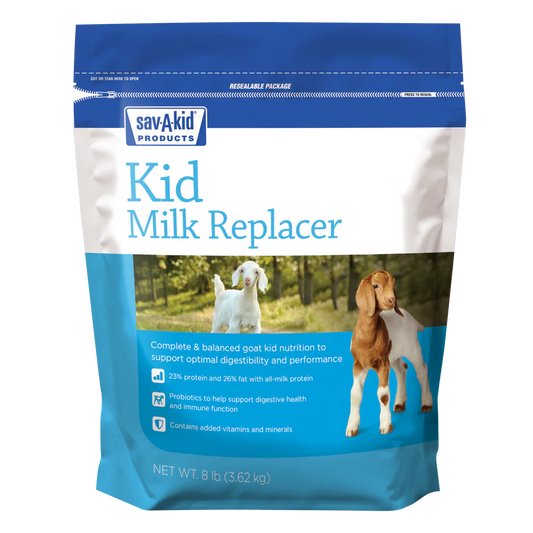 Sav-A-Kid Milk Replacer | 23% Protein & 26% Fat Nutrition for Goat Kids | 8 lb Pouch