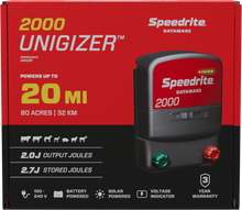Speedrite 2000 Electric Fence Energizer - Dual Power, Weatherproof, 20 Mile