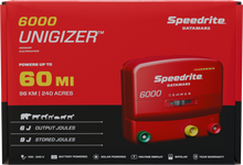Speedrite 6000 Electric Fence Energizer - Weatherproof, Dual Power, 60 Mile