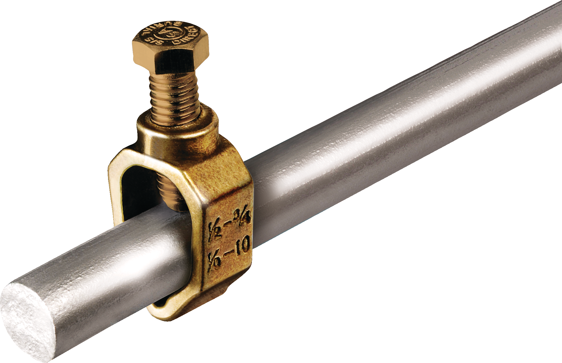 Speedrite Brass Ground Rod Clamp - Heavy-Duty, UL Approved