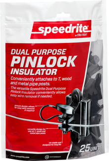 Speedrite Black Dual-Purpose Pinlock Electric Fence Insulator - 25 Pack