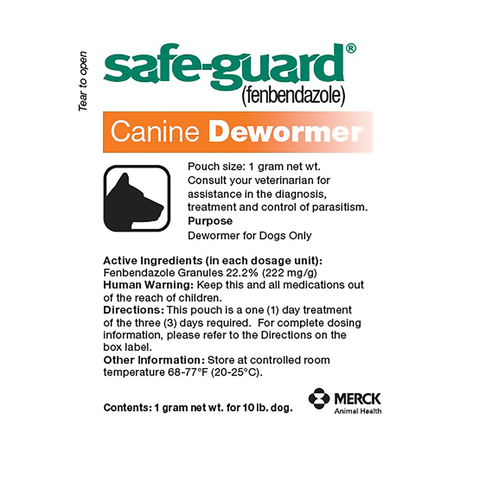 Safeguard Canine Dewormer 22.2% Fenbendazole | Treats Roundworms, Hookworms & Tapeworms