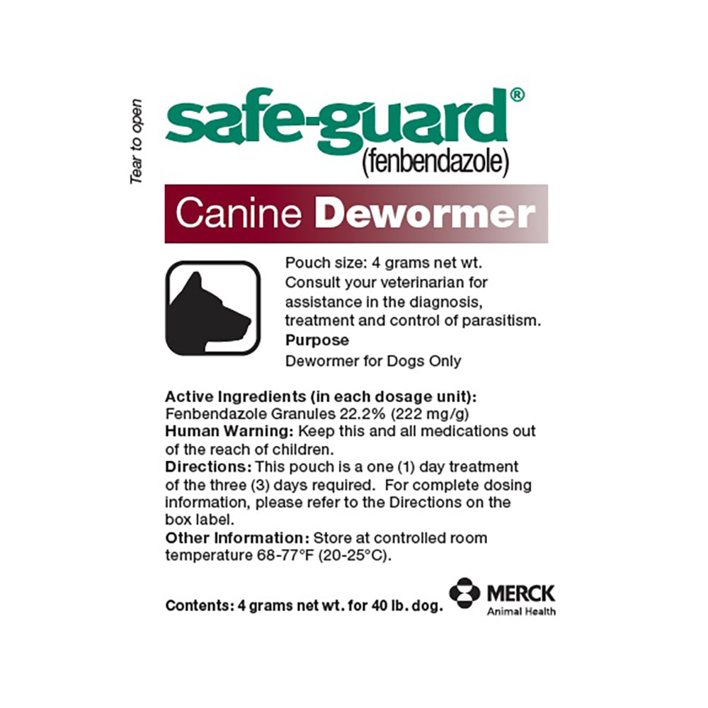 Safeguard Canine Dewormer 22.2% Fenbendazole | Treats Roundworms, Hookworms & Tapeworms