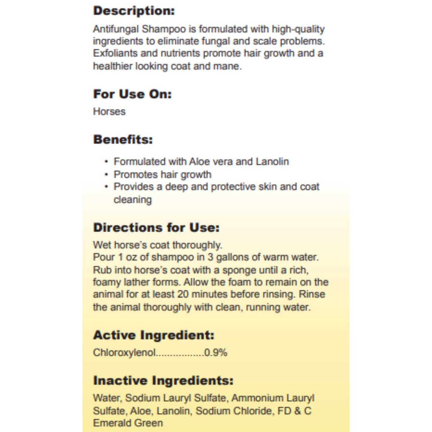 Durvet Antifungal Shampoo for Horses | Healthier Coat & Mane, 32 fl oz