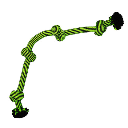Jolly Pets Knot-N-Chew Rope Dog Toy | Cleans Teeth & Reduces Stress | Green & Black