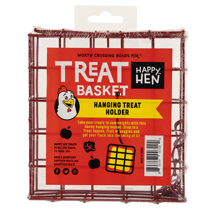 Happy Hen Treat Square Basket | Hanging Chicken Treat Holder