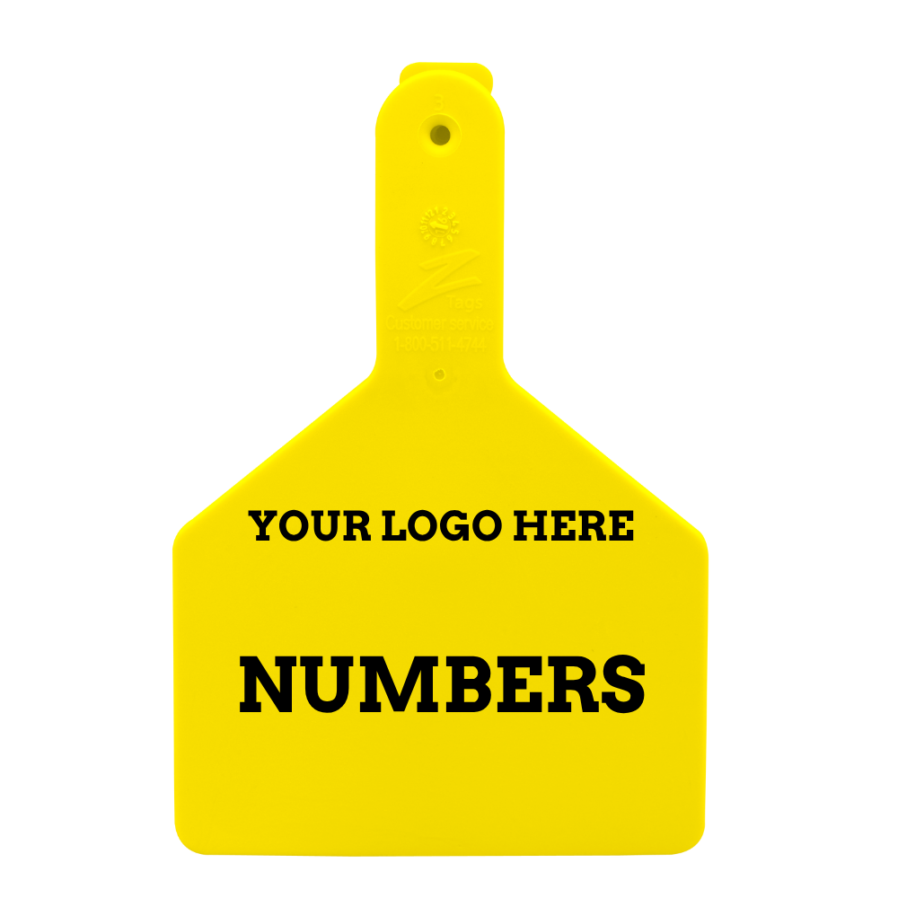 Z Tags One-Piece No-Snag Cow ID Ear Tag | Custom Print