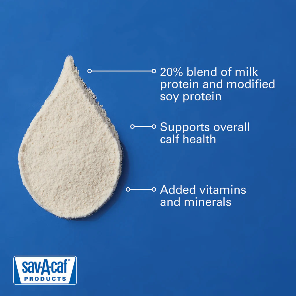 Sav-A-Caf Value Calf Milk Replacer Non-Medicated | 20% Protein & 20% Fat Nutrition | 9 lb Bag