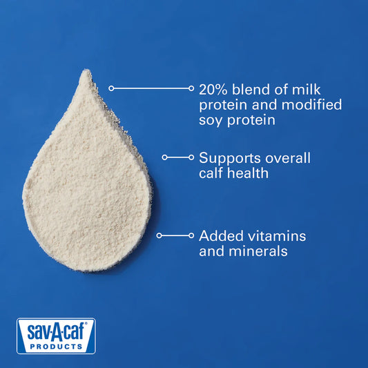 Sav-A-Caf Value Calf Milk Replacer Non-Medicated | 20% Protein & 20% Fat Nutrition | 9 lb Bag