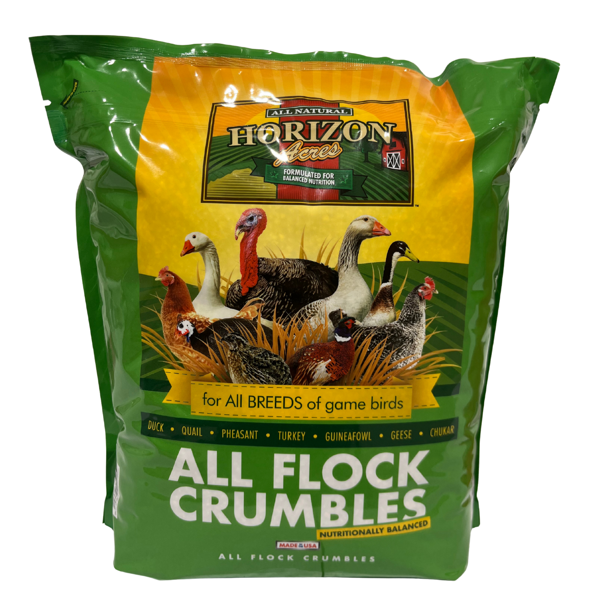 All Flock Crumbles | Horizon Acres | 20% Protein Poultry & Game Bird Feed