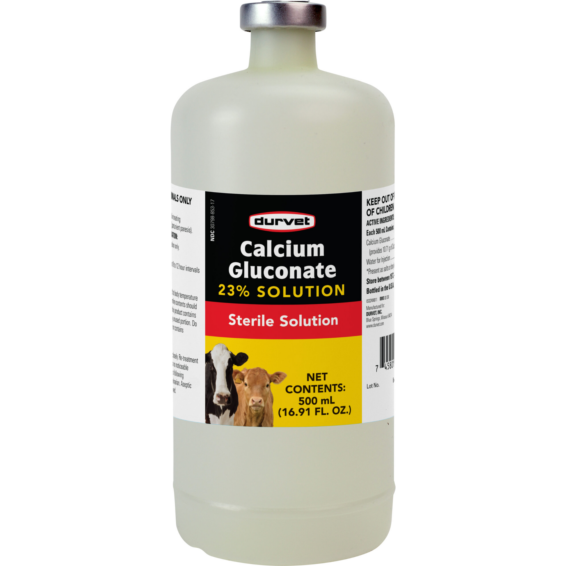 Durvet Calcium Gluconate 23% | Cattle Calcium Supplement & Milk Fever Treatment