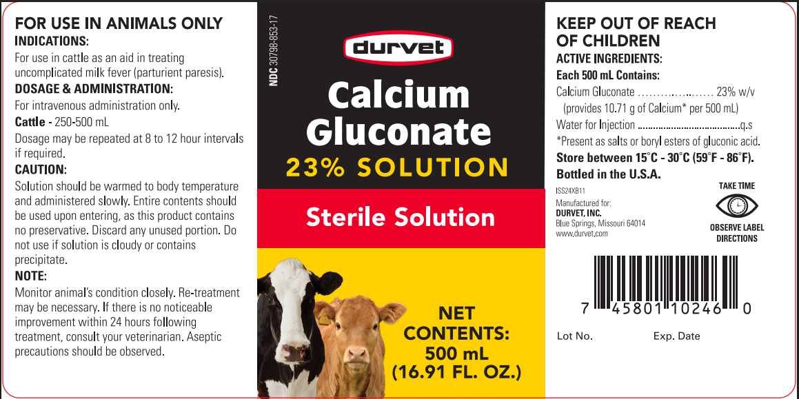 Durvet Calcium Gluconate 23% | Cattle Calcium Supplement & Milk Fever Treatment