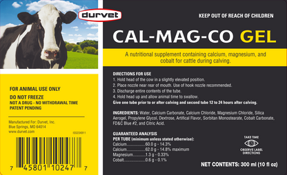 Durvet Cal-Mag-Co Gel for Cattle | Calcium, Magnesium & Cobalt Support