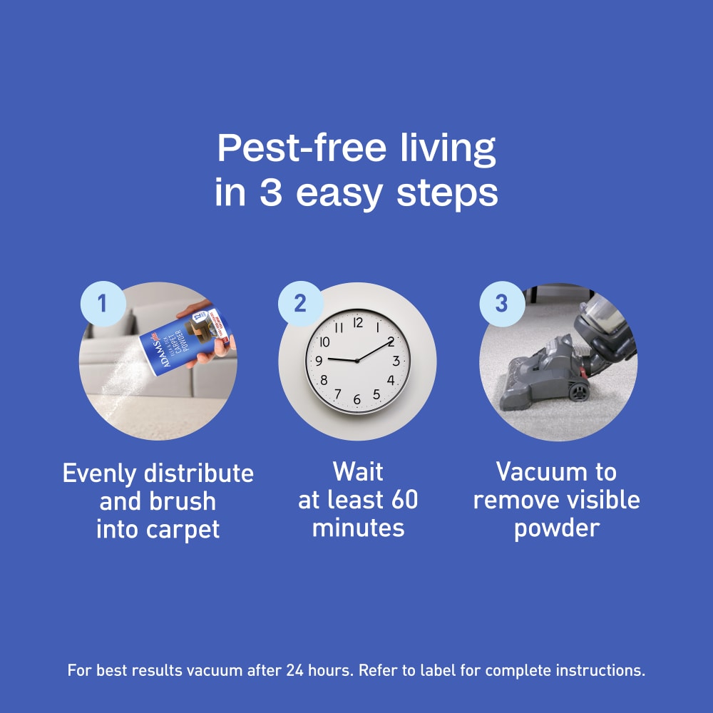 Adams Plus Flea & Tick Carpet Powder | Kills Fleas, Ticks, Eggs & Larvae | Citrus Scent | 16 oz