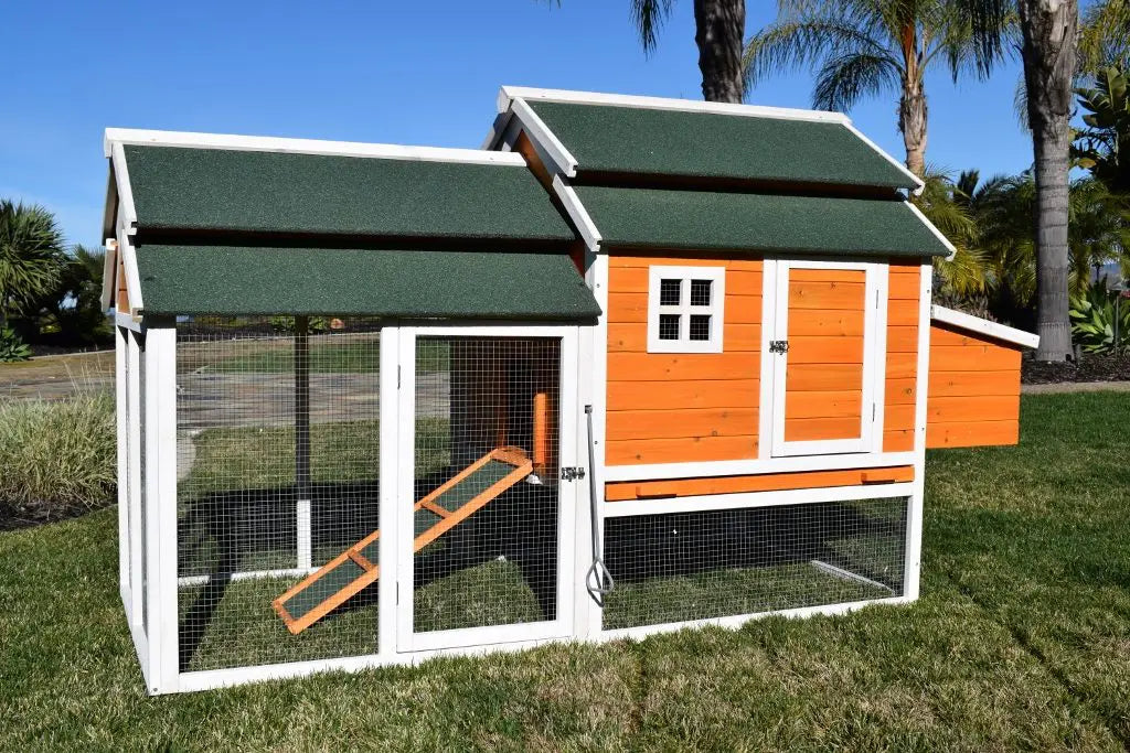 Rugged Ranch Cheyenne Chicken Coop | Holds 4 Chickens | Twin Roof | 3 Nest Boxes | 76"x36"x52"