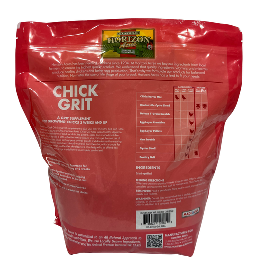 Horizon Acres Chick Grit | All-Natural Insoluble Quartz for Digestion | 8 lb.