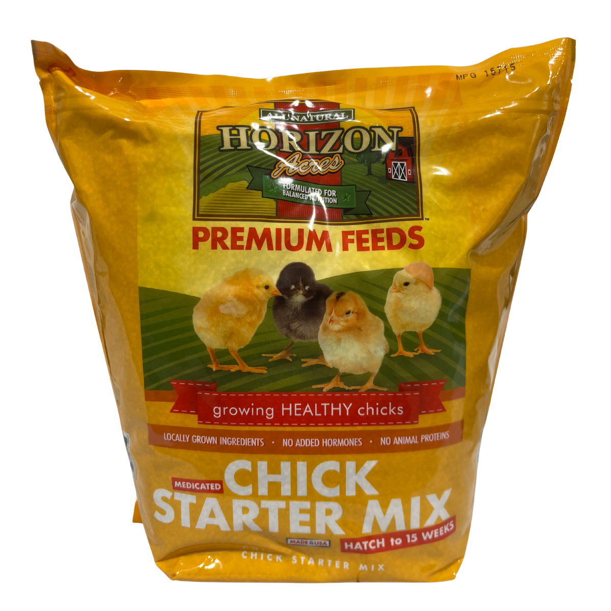 Horizon Acres Medicated Chick Starter | 18% Protein Amprolium Feed | 7 lb.