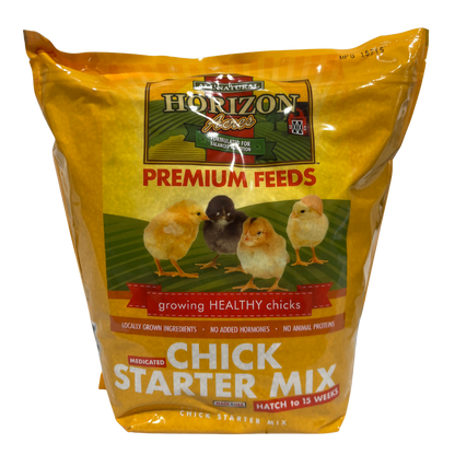 Horizon Acres Medicated Chick Starter | 18% Protein Amprolium Feed | 7 lb.